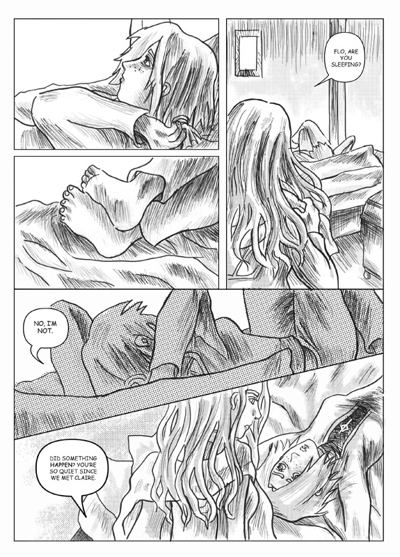 Here're next two pages from my claymore doujinshi'Two Girls in Love'